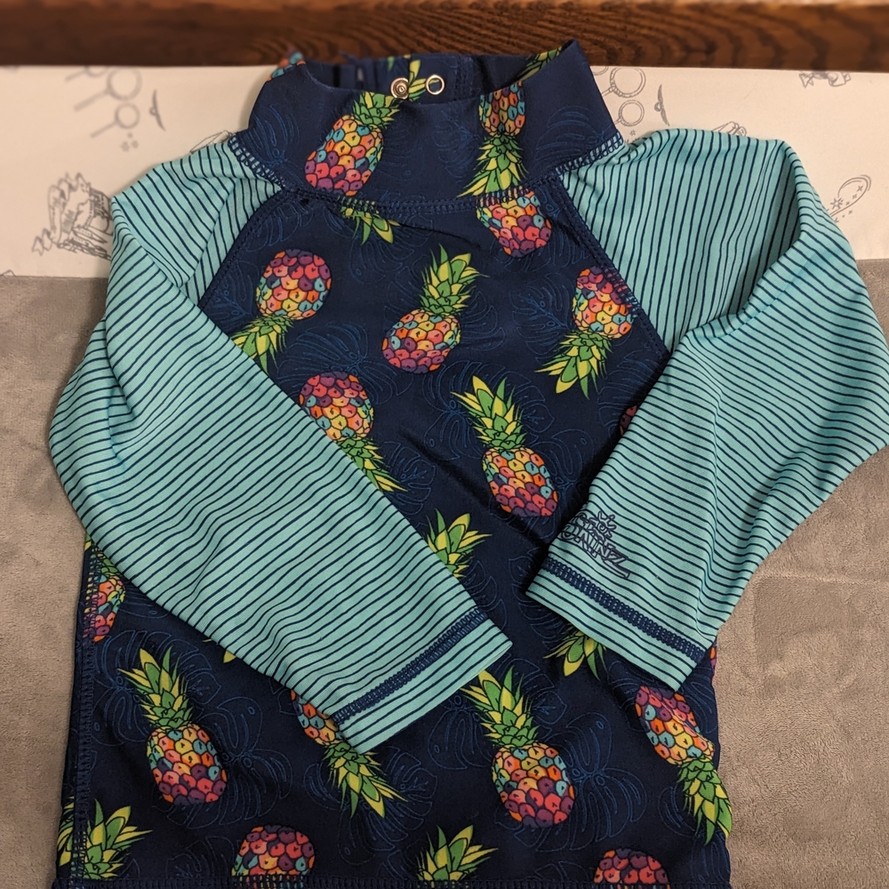 Colorful Pineapple Print Long Sleeve Shirt